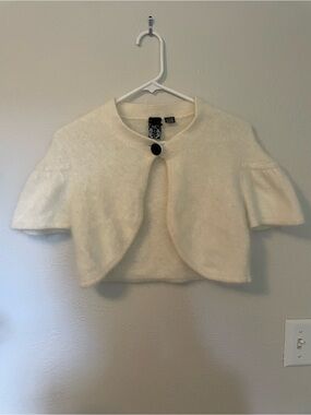 Y2K Nick & Mo Angora Cropped Shrug Size S